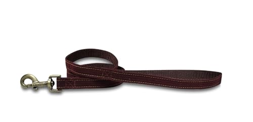 OmniPet Gewachste Leinen-Hundeleine, Burgunderrot, 1,9 cm breit x 1,2 m lang, zweilagig, mit Messing-Karabinerhaken OmniPet Gewachste Leinen-Hundeleine, Burgunderrot, 1,9 cm breit x 1,2 m lang, zweilagig, mit Messing-Karabinerhaken von OmniPet