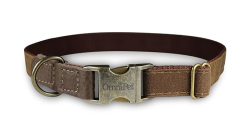 OmniPet Hundehalsband aus gewachstem Segeltuch, Braun, 2,5 cm breit, verstellbar 45,7 cm – 66 cm, robuster Nylonkern mit Messingschnalle OmniPet Hundehalsband aus gewachstem Segeltuch, Braun, 2,5 cm breit, verstellbar 45,7 cm – 66 cm, robuster Nylonkern mit Messingschnalle von OmniPet
