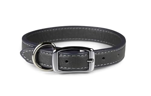 OmniPet Luxe Premium-Leder-Hundehalsband, Grau, 1,9 cm breit, ultraweich und verstellbar, passend für Halsumfang von 34,3 cm - 43,2 cm, Gesamtlänge 50,8 cm OmniPet Luxe Premium-Leder-Hundehalsband, Grau, 1,9 cm breit, ultraweich und verstellbar, passend für Halsumfang von 34,3 cm - 43,2 cm, Gesamtlänge 50,8 cm von OmniPet
