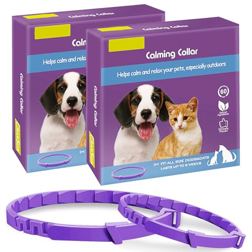 Omnikryp 2 Pack Generic Beruhigungshalsband für Katzen, Beruhigungshalsband für Hunde, Einstellbares Design Pheromon Halsband Hund für Angst, wasserdicht von Omnikryp