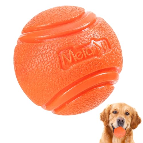 Omnikryp Hundeball Unzerstörbar, 6cm Hundespielzeug Ball, Gummi, Schwimmfähig, Zahnreinigung, Dauerhaftes Hundespielzeug für mittelgroße und kleine Hunde (Orange) von Omnikryp