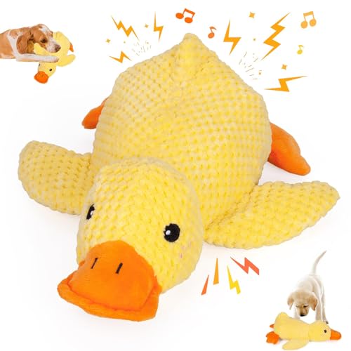 Omnikryp Hundespielzeug, Quitschende Hundespielzeug, Dog Toys Unzerstörbar, Spielzeug Ente für Hund, Anti Stress Ente Hund für Welpen, Kleine, Mittlere, Große Hunde von Omnikryp