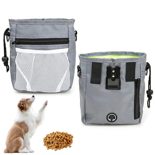Omnikryp Leckerlibeutel für Hunde, Futterbeutel Hundetraining mit Kotbeutelspender, Multifunktionaler Leckerlitasche für Hunde, Hundesnackbeutel für Spaziergänge, Training, Fütterung, Reisen, Wandern von Omnikryp