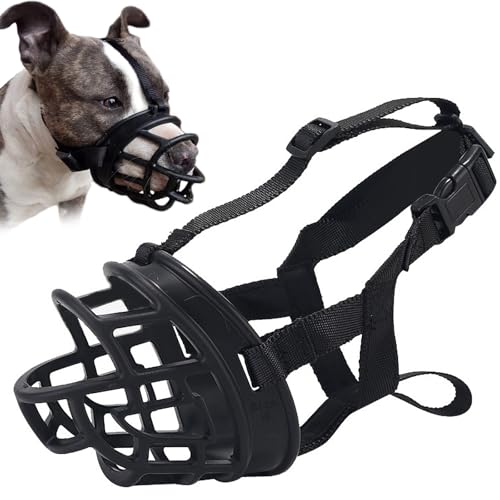 Omnikryp Maulkorb für Hunde, Silikon Korb Hund Maulkörbe, Maulkorb Mittlere Hunde, Verstellbare Schlaufem, um Hund vom Beisen, Bellen und Kauen abzuhalten von Omnikryp