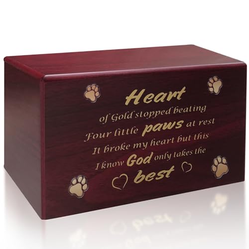 Ompinda Pet Urn Box, Wooden Pet Ashes Keepsake Box Pet Loss Memorial Remembrance Gift for Dog or Cat von Ompinda