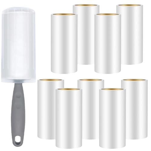 Omtofo 9 Rollen 540 Blatt Fusselrolle mit 1 Staubschutzhüllen + 1 Abroller, Extra Klebrig Lint Roller, Fusselrolle Tierhaare, Fusselroller für Kleidung, Haare, Sofa, Bett, Katzenhaare, Hundehaare Omtofo 9 Rollen 540 Blatt Fusselrolle mit 1 Staubschutzhüllen + 1 Abroller, Extra Klebrig Lint Roller, Fusselrolle Tierhaare, Fusselroller für Kleidung, Haare, Sofa, Bett, Katzenhaare, Hundehaare von Omtofo