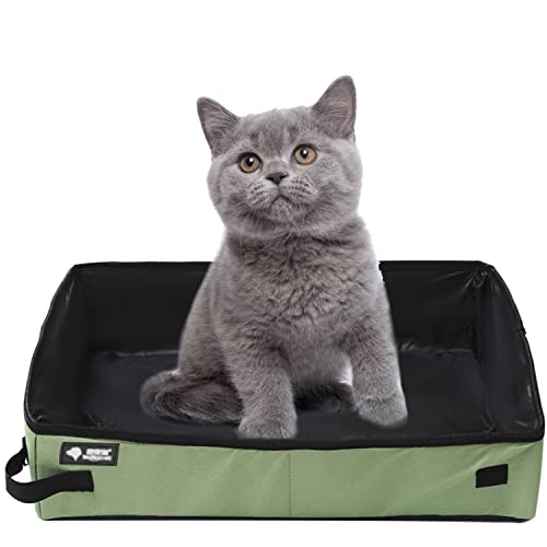 Faltbare Tragbare Katzentoilette, 50 * 40cm Katzenklo Faltbar Reise XXL, Faltbares Katzenklo für Kitten Reisen, Wasserdicht, Einfach zu Säubern für Haustiere Freien, Camping, Heimgebrauch, Grün Faltbare Tragbare Katzentoilette, 50 * 40cm Katzenklo Faltbar Reise XXL, Faltbares Katzenklo für Kitten Reisen, Wasserdicht, Einfach zu Säubern für Haustiere Freien, Camping, Heimgebrauch, Grün von Omxyinma