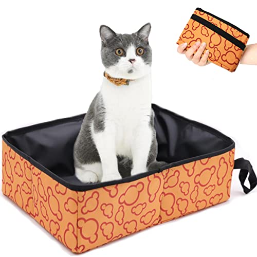 Faltbares Katzenklo, Reise Katzenklo Faltbar Tragbare Katzentoilette Faltbare für Reisen, Wasserdicht, Einfach zu Säubern Katzenklo für Haustiere Freien Reisen, Camping, Heimgebrauch, Mandarine Faltbares Katzenklo, Reise Katzenklo Faltbar Tragbare Katzentoilette Faltbare für Reisen, Wasserdicht, Einfach zu Säubern Katzenklo für Haustiere Freien Reisen, Camping, Heimgebrauch, Mandarine von Omxyinma