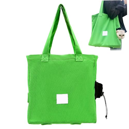 OnIUeZky 1 PC Cat Bag Atmungsaktives Katzenträger -Beutel tragbarer Katze Walking -Bag mit Kopf- und Beinlöchern Katzen -Einkaufstasche Träger für das Reisen einkaufen grün von OnIUeZky