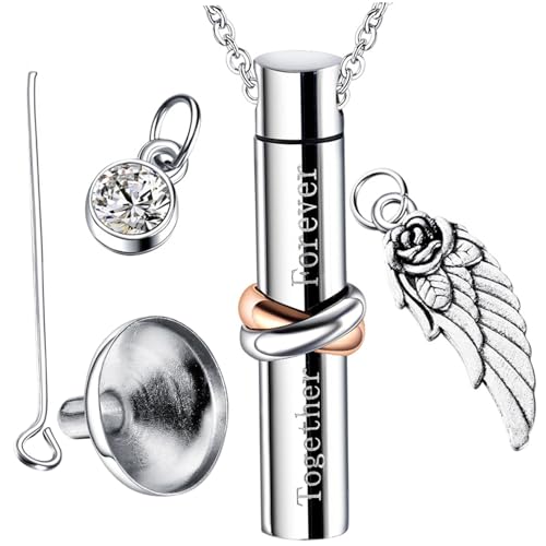 OnIUeZky Asche Halskette, Zylinder Asche Schmuck, zusammen für für Immer Urn Halsketten für, Titanium Stahlgedenkhalter für menschliche Haustiere... OnIUeZky Asche Halskette, Zylinder Asche Schmuck, zusammen für für Immer Urn Halsketten für, Titanium Stahlgedenkhalter für menschliche Haustiere... von OnIUeZky