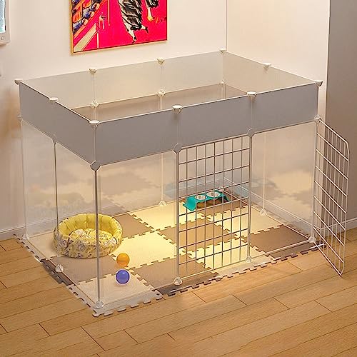 Hundekäfig – Hundelaufstall, Hundegehege, Kaninchenkäfig, Hasenkäfig, DIY-Kleintierkäfig, tragbarer Drahtzaun for kleine Tiere, Welpen, Kätzchen und Kaninchen, Hofzaun for den Innen- und Außenbereich von OnSaya