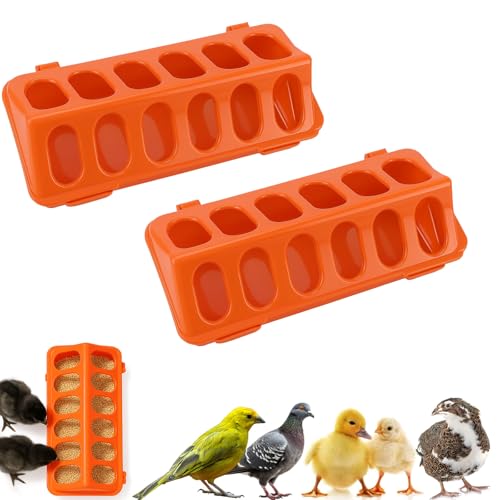 2 Pack Kunststoff Flip-Top Geflügel Futterschale Küken Futtertrog für Baby Huhn, Entchen, Wachteln, Tauben und kleine Vögel - Auslaufsicherer Bauernhof Feeder 2 Pack Kunststoff Flip-Top Geflügel Futterschale Küken Futtertrog für Baby Huhn, Entchen, Wachteln, Tauben und kleine Vögel - Auslaufsicherer Bauernhof Feeder von Oncpcare