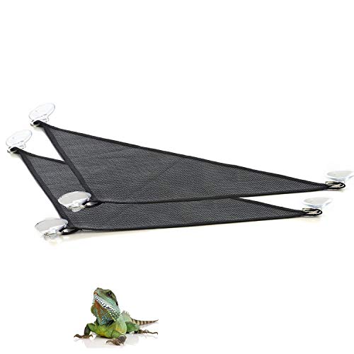 2 Stück Reptilien-Hängematte-Set, atmungsaktiv, Netz, Eidechse, Liege und Leiter, Zubehör-Set für große und kleine Bartdrachen, Anol, Geckos, Eidechsen oder Schlangen von Oncpcare