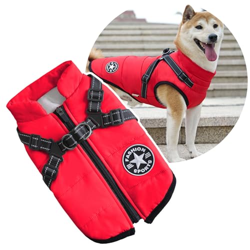 2-in-1-Hundejacke Mit Geschirr für Große Hunde, Outdoor-Sportweste, Warmer Haustier-Wintermantel 2-in-1-Hundejacke Mit Geschirr für Große Hunde, Outdoor-Sportweste, Warmer Haustier-Wintermantel von Oncpcare