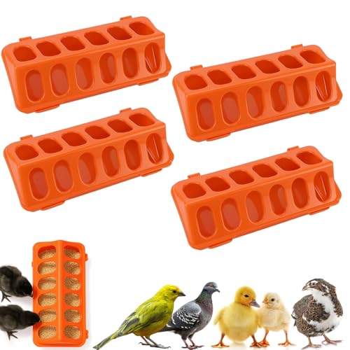 4 Pack Flip-Top Geflügel-Futterstation Kein Abfall Küken Feeder für Baby Huhn, Entchen, Wachteln, Tauben, Papageien - Langlebige, auslaufsichere Brut Futtertrog 4 Pack Flip-Top Geflügel-Futterstation Kein Abfall Küken Feeder für Baby Huhn, Entchen, Wachteln, Tauben, Papageien - Langlebige, auslaufsichere Brut Futtertrog von Oncpcare