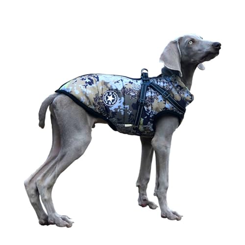 Oncpcare 2 in 1 Hundekleidung für große Hunde, Winter Warmer Hundemantel Jacke Weste, Tiermantel Geschirr für große Hunde, (Camo) von Oncpcare