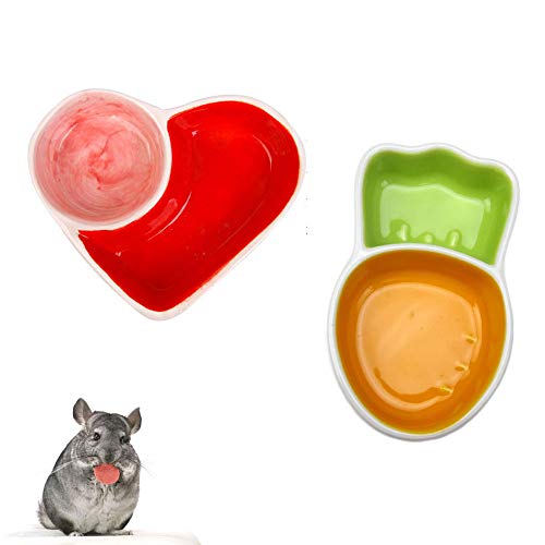 Oncpcare 2 x Kaninchenschalen Hasenschüssel, großer Keramik-Haustiernapf, schweres Kleintierfutter und Wassernapf für Hamster, Meerschweinchen, Ratten, Kaninchen von Oncpcare