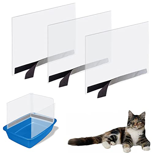 3PCS Katzentoilette, Pee Shields, hohe Seite, Oben offen, Katzentoilette, hält Streu in der Pfanne (Katzentoilette Nicht im Lieferumfang enthalten) von Oncpcare