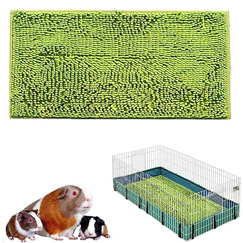 Oncpcare 47x24 Guinea Pig Cage Liner Fleece Bunny Liner Bed House Pad Winter Warm Squirrel Hedgehog Rabbit Chinchilla Bed Mat Hamster Rat Cage Accessories, (Green) von Oncpcare