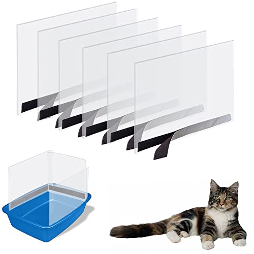 6PCS Katzentoiletten-Schild, hohe Seite, Oben offen, Katzentoilette, hält Streu in der Pfanne (Katzentoilette Nicht im Lieferumfang enthalten) von Oncpcare