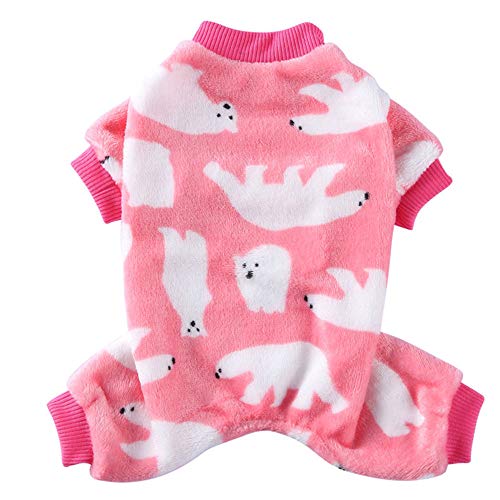Flauschiger Fleece-Hunde-Pyjama, weicher warmer Hundemantel, Hunde-Overall, Hemd, Baumwolle, Kleidung für kleine Hunde und Katzen von Oncpcare