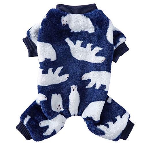 Oncpcare Fuzzy Fleece Hunde-Pyjama, weicher warmer Hundemantel, Hundeoverall Shirt Baumwolle Kleidung für kleine Hunde und Katzen von Oncpcare