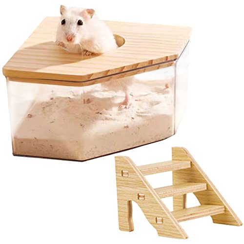 Oncpcare Hamster-Sand-Badewanne, transparenter Acryl-Hamster-Sand-Badewanne, Hamster-Sand-Badewanne für Mäuse, Lemming Rennmäuse, Chinchilla (Dreieck) von Oncpcare