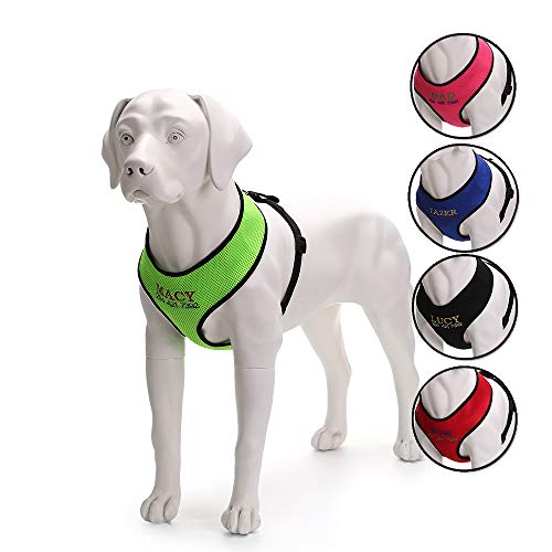 Oncpcare Langlebiges Hundegeschirr mit Namen, bestickter Name, Telefonnummer, Haustiergeschirr, personalisiertes ID-Halsband, weiches Netz, gepolsterte Weste für Hunde Oncpcare Langlebiges Hundegeschirr mit Namen, bestickter Name, Telefonnummer, Haustiergeschirr, personalisiertes ID-Halsband, weiches Netz, gepolsterte Weste für Hunde von Oncpcare