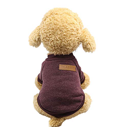 Oncpcare Klassisches Rollkragenshirt Einfarbig Bequeme Hundekleidung Einfach Stilvoller Hundepullover Noble Warm Hundekostüm Mode für Welpen und Kleintiere im Herbst oder Winter von Oncpcare