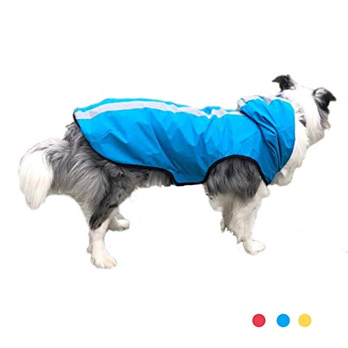 Oncpcare Reflektierender Hunde-Regenmantel, verstellbar, wasserdichte Kleidung, leicht, für kleine und mittelgroße Hunde von Oncpcare
