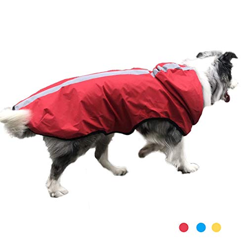 Oncpcare Reflektierender Hunde-Regenmantel, verstellbar, wasserdichte Kleidung, leicht, für kleine und mittelgroße Hunde von Oncpcare