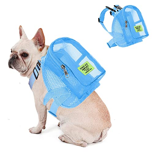 Outdoor-Hunde-Rucksack, verstellbar, für kleine und mittelgroße Hunde und Katzen, Blau von Oncpcare