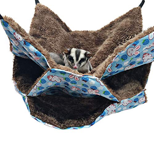 Small Pet Cage Hängematte, Sugar Glider Triple Bed Hängematte Rat Bed Meerschweinchenkäfig Zubehör Bettwäsche Frettchen Tunnel Cave Kleintierbett für Chinchilla Hamster von Oncpcare