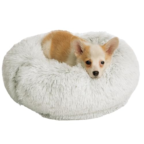 One PETS-TOP® Katzenbett [mit waschbarem Bezug] - Hundekissen kleine Hunde, Hundekorb, Hundebett Waschbar Hundekörbchen, Dog Bed 50 cm Durchmesser Perlgrau von One PETS-TOP