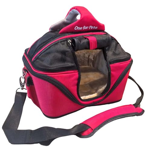 One for Pets Deluxe Cozy Transportbox für Hunde und Katzen, Größe S, Rot von One for Pets