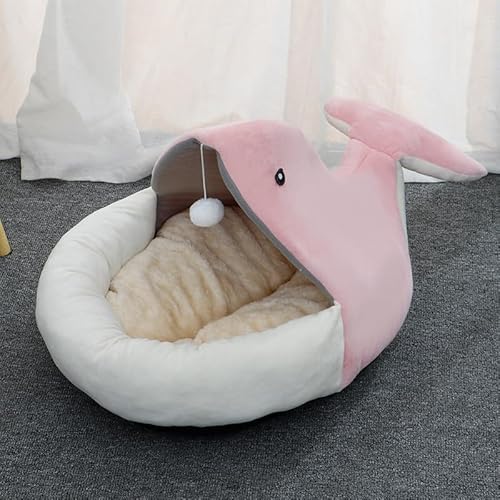 One for Pets Ultraweiches halbgeschlossenes Katzenbett mit Teaser, rosa Wal, Größe M One for Pets Ultraweiches halbgeschlossenes Katzenbett mit Teaser, rosa Wal, Größe M von One for Pets