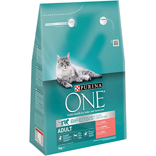 One Adult Katzenfutter Lachs, 2er Pack (2 x 3 kg) von One