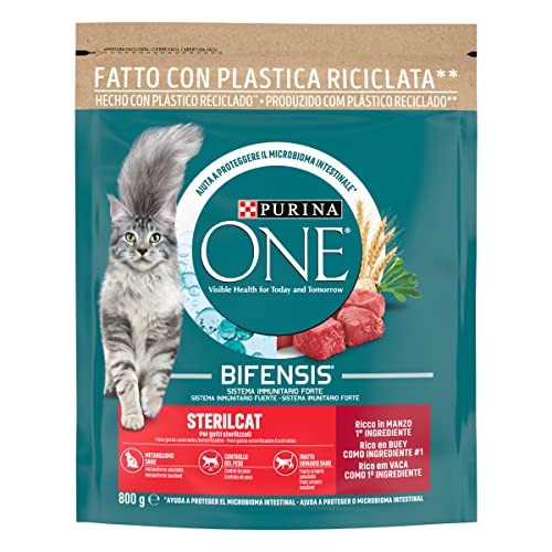 Purina ONE Bifensis Futter für Katzen, sterilisiert, für Erwachsene, Ochse und Weizen, 800 g von PURINA ONE