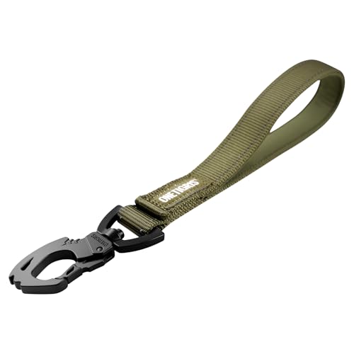 OneTigris Bolt Kurzführer Hund 30cm, Hundeleine Kurz mit Tiger Zahn Metallclip und Weiche Polsterung, Reflektierend Nylon Hundeleine Geeignet für Mittlere Große Hunde Grün von OneTigris
