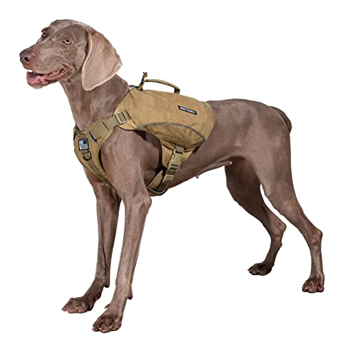 OneTigris CAMELUS Hunderucksack Reißen Camping Wandern Hundebackpack für M/L Größe Hunde (M, Coyote Braun) von OneTigris