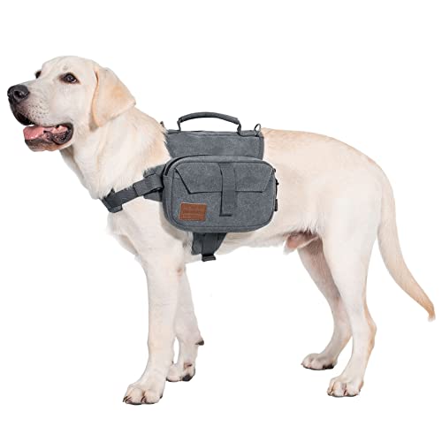 OneTigris Hoppy Camper 2,0 Hunderucksack Camping Wandern Reißen Hundebackpack für M/L Größe Hunde (L, Grau) von OneTigris