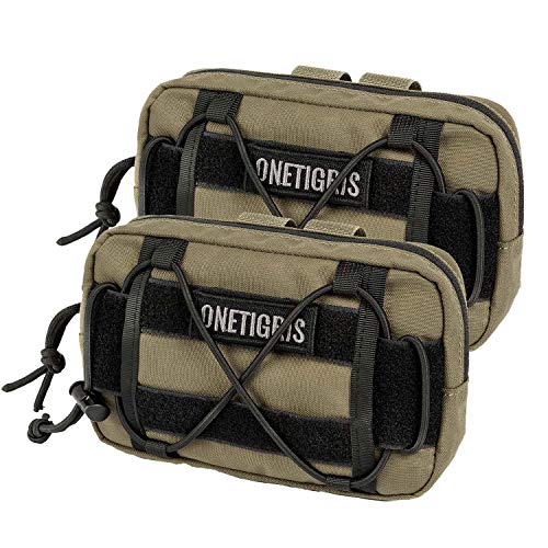 OneTigris EDC Futterbeutel für Hunde, Pouch Zusatztasche für Hunderucksack MOLLE Futterbeutel Hundetraining Geeignet für Hundegeschirren (2 Stück - Coyote Braun) von OneTigris