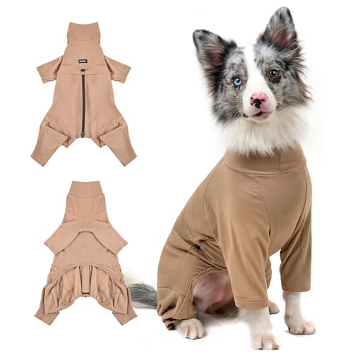 OneTigris Hund Onesie, FUZZBUD Einteiler für Große und Mittelgroße Hunde Weicher Warmer Dehnbarer Mehrzweck Hundepyjama für Haarausfall, Allergien, Anti-Lecken, Wundschutz - Braun L OneTigris Hund Onesie, FUZZBUD Einteiler für Große und Mittelgroße Hunde Weicher Warmer Dehnbarer Mehrzweck Hundepyjama für Haarausfall, Allergien, Anti-Lecken, Wundschutz - Braun L von OneTigris