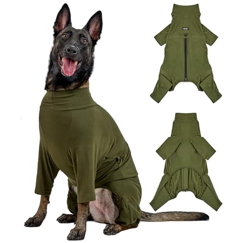 OneTigris Hund Onesie, FUZZBUD Einteiler für Große und Mittelgroße Hunde Weicher Warmer Dehnbarer Mehrzweck Hundepyjama für Haarausfall, Allergien, Anti-Lecken, Wundschutz - Grün L OneTigris Hund Onesie, FUZZBUD Einteiler für Große und Mittelgroße Hunde Weicher Warmer Dehnbarer Mehrzweck Hundepyjama für Haarausfall, Allergien, Anti-Lecken, Wundschutz - Grün L von OneTigris