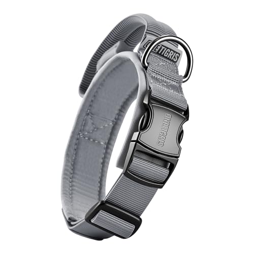 OneTigris Hunde Halsband mit Metallschnalle für Hunde Grau S OneTigris Hunde Halsband mit Metallschnalle für Hunde Grau S von OneTigris