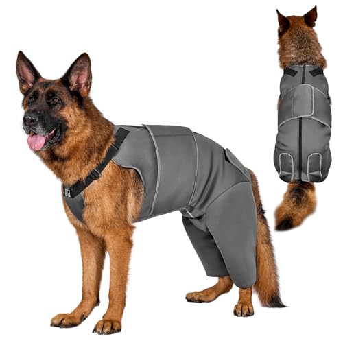 OneTigris Hundebody Nach OP, Hundebody Nach Kastration Rüde mit Verstellbaren Riemen, Weich Leckschutz Hunde für Rüde Oder Hündin, Body Hund für Kleine/Mittlere/Große Hund (XL) von OneTigris