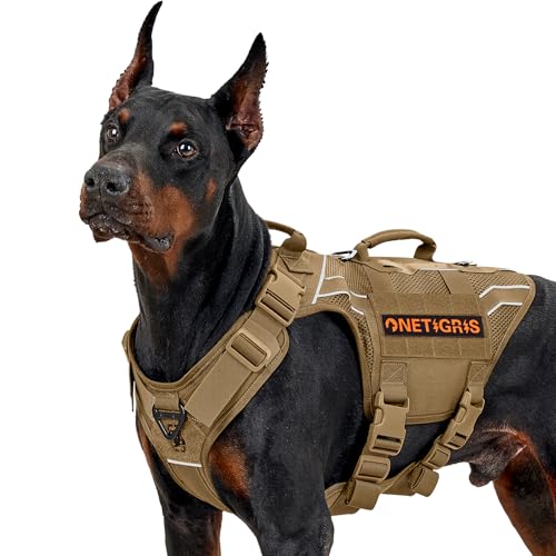 OneTigris Hundegeschirr, AIRE Armor Mesh Einstellbar Sicherheitsgeschirr mit 2 Griffe und 3 D-Ringen No-Pull Brustgeschirr Reflektierend Atmungsaktiv für Große/Mittlere Hunde - Braun L OneTigris Hundegeschirr, AIRE Armor Mesh Einstellbar Sicherheitsgeschirr mit 2 Griffe und 3 D-Ringen No-Pull Brustgeschirr Reflektierend Atmungsaktiv für Große/Mittlere Hunde - Braun L von OneTigris