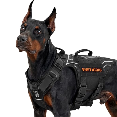 OneTigris Hundegeschirr, AIRE Armor Mesh Einstellbar Sicherheitsgeschirr mit 2 Griffe und 3 D-Ringen No-Pull Brustgeschirr Reflektierend Atmungsaktiv für Große/Mittlere Hunde - Schwarz XL OneTigris Hundegeschirr, AIRE Armor Mesh Einstellbar Sicherheitsgeschirr mit 2 Griffe und 3 D-Ringen No-Pull Brustgeschirr Reflektierend Atmungsaktiv für Große/Mittlere Hunde - Schwarz XL von OneTigris