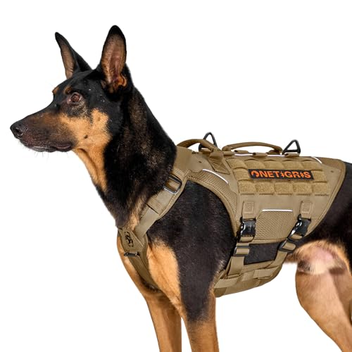 OneTigris Hundegeschirr, Torpedo Taktisches Geschirr mit 4 Metallschnallen 3 Metall-D-Ringen 2 Griffe und Reflexstreifen No-Pull Einstellbar Sicherheitsgeschirr für Große/Mittlere Hunde - Braun M OneTigris Hundegeschirr, Torpedo Taktisches Geschirr mit 4 Metallschnallen 3 Metall-D-Ringen 2 Griffe und Reflexstreifen No-Pull Einstellbar Sicherheitsgeschirr für Große/Mittlere Hunde - Braun M von OneTigris
