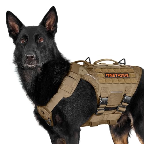 OneTigris Hundegeschirr, Torpedo Taktisches Geschirr mit 4 Metallschnallen 3 Metall-D-Ringen 2 Griffe und Reflexstreifen No-Pull Einstellbar Sicherheitsgeschirr für Große/Mittlere Hunde - Braun XL OneTigris Hundegeschirr, Torpedo Taktisches Geschirr mit 4 Metallschnallen 3 Metall-D-Ringen 2 Griffe und Reflexstreifen No-Pull Einstellbar Sicherheitsgeschirr für Große/Mittlere Hunde - Braun XL von OneTigris
